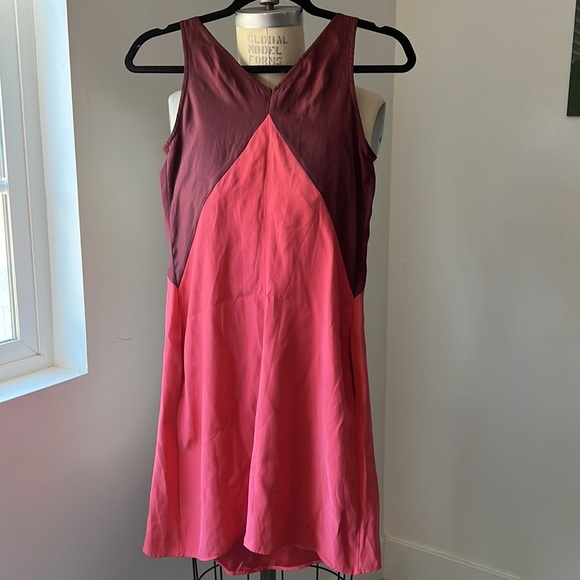 Yana K Los Angeles 100% Silk Maroon / Coral Womens Slip Dress Size 2 - Picture 7 of 10